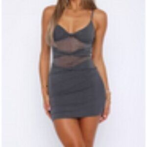 grey, tie, sparkle, homecoming dress